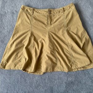 Y2K Athleta Tan A-Line Skirt Skort size 10 petite